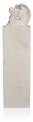 Grabdenkmal eckige Stele Atlantic Beige mit Ornament Engel Nr. 5
