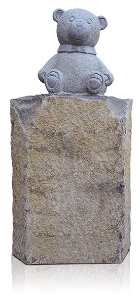 Kindergrabstein Basalt mit Ornament 9989*³ Bär