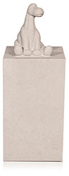 Kindergrabstein eckige Stele Atlantic Beige mit Ornament 9996*³ Dinosaurier